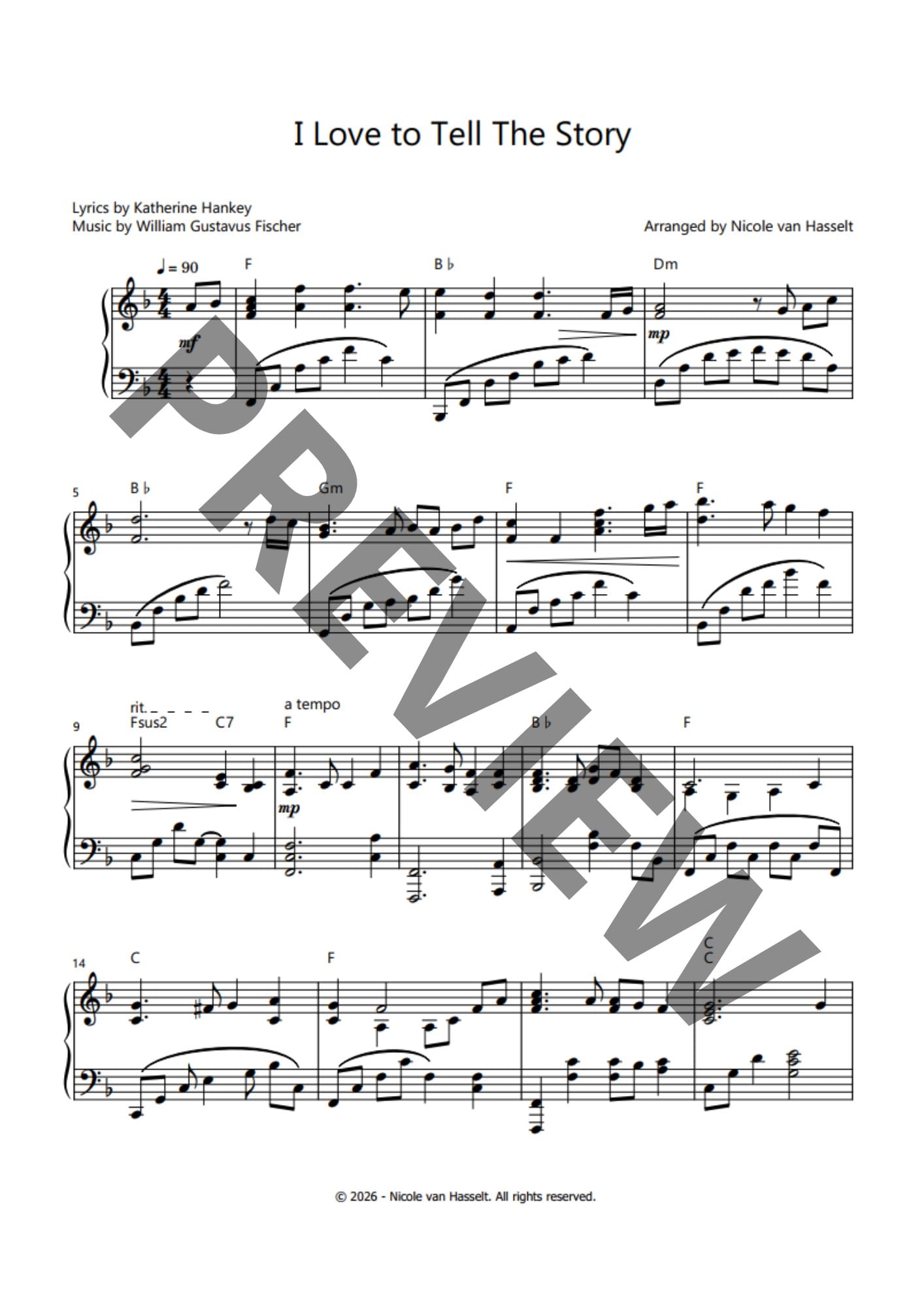 I Love to Tell the Story - Sheet Music - Image 2