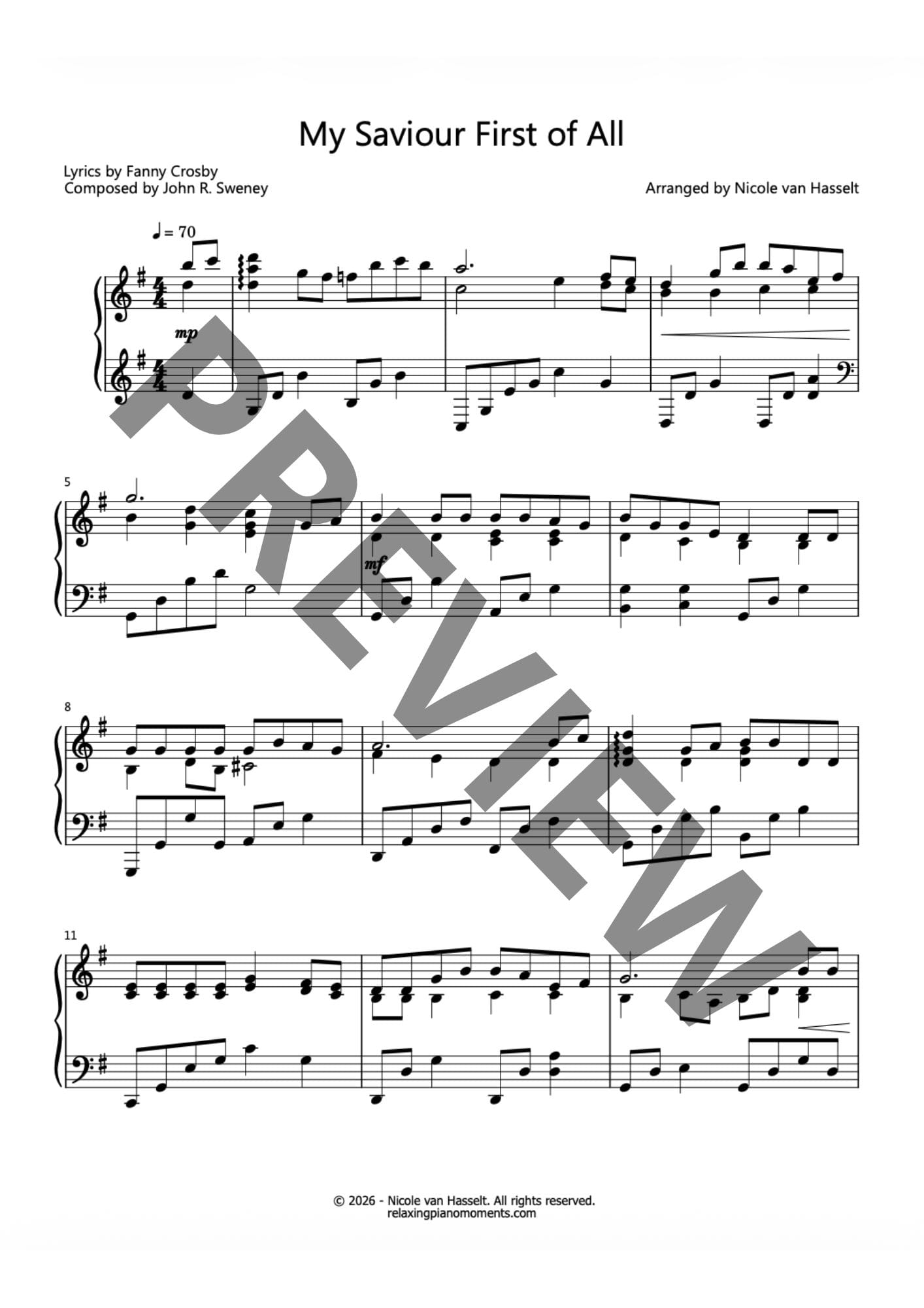 My Saviour First of All - Sheet Music - Image 2