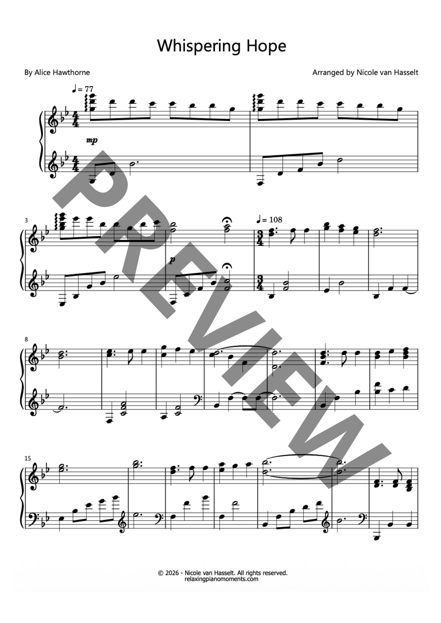 Whispering Hope - Sheet Music - Image 2
